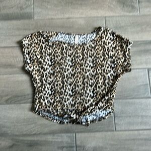 Xhilaration leopard knot front top